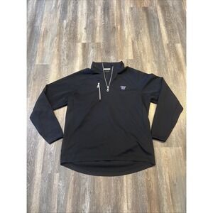 The Collection Men's Large Qtr Zip Long Sleeve Pullover UW Huskies Black